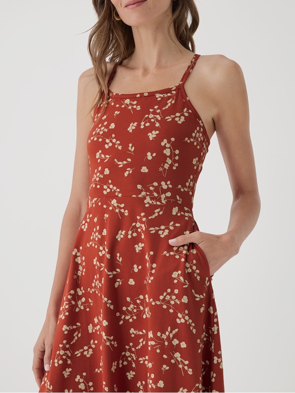 Pact Rust Floral Midi Dress - Picture 7 of 13